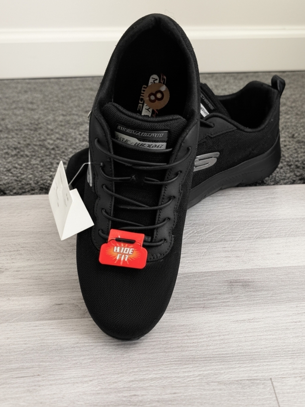 Skechers Women's Wide Black Slip-On Athletic Lite Weight Sneakers